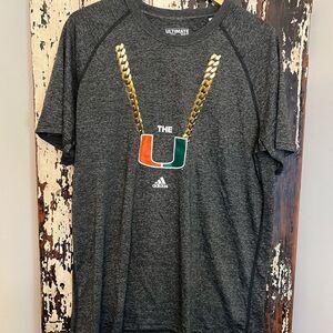 EUC Miami Hurricanes Turnover Chain Adidas Men’s dri-fit shirt.